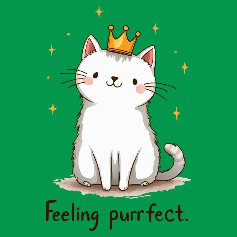 Feeling purrfect, a cat with a tiny crown
