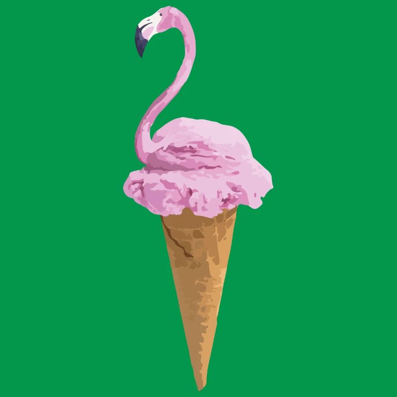 Flamant avec de la crème glacée