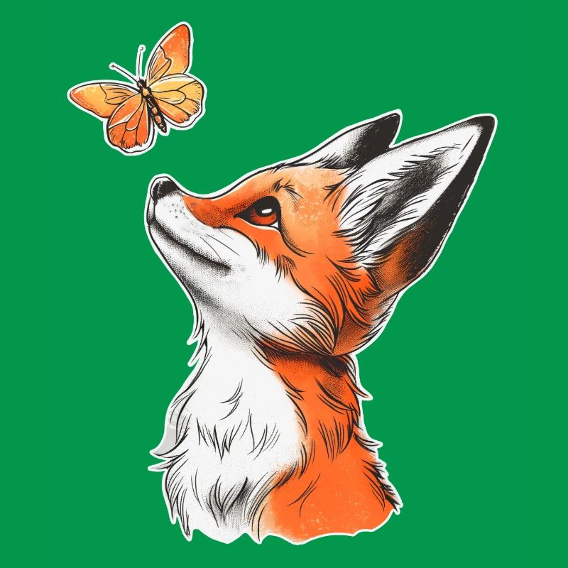 Fox with Butterfly