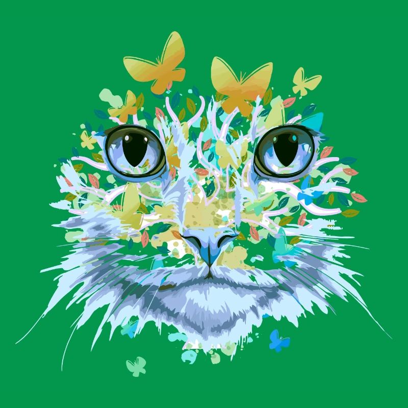 Chat Chat Visage Chats Chaton Fleurs Insecte