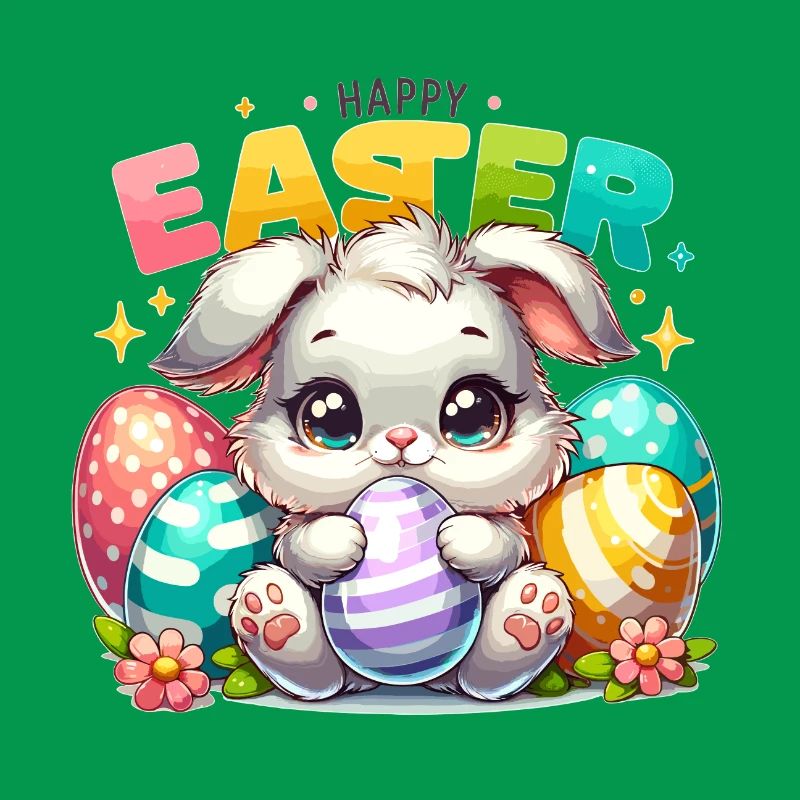 Happy Easter - Easter Bunny Illustration