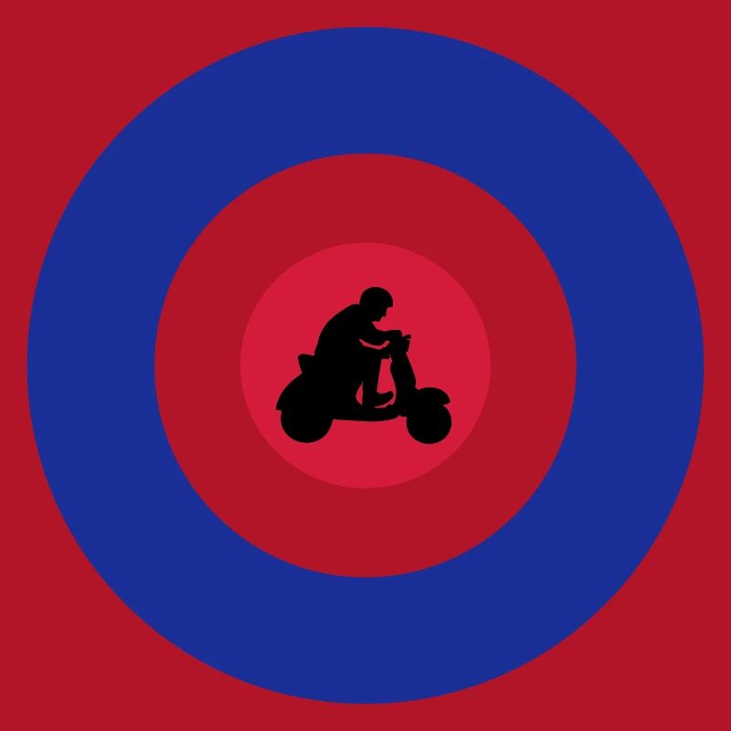 Target mit Rollerfahrer