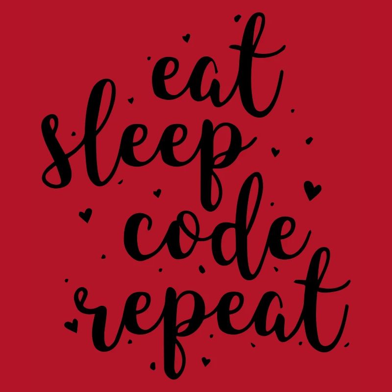 Eat sleep code repeat mit Herzchen