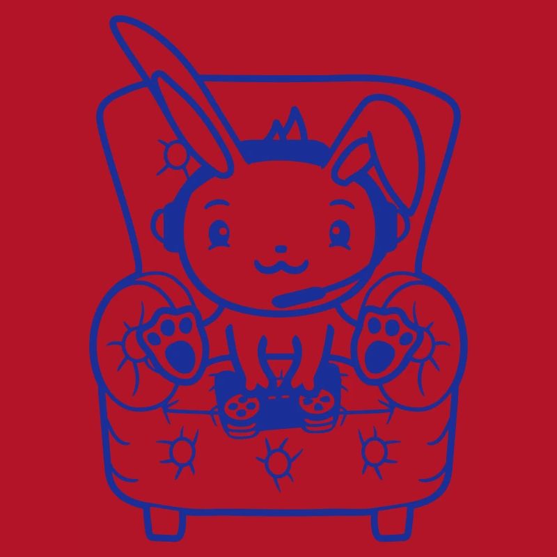 Bunny Playing Controller Console Headset Gamer Nerd