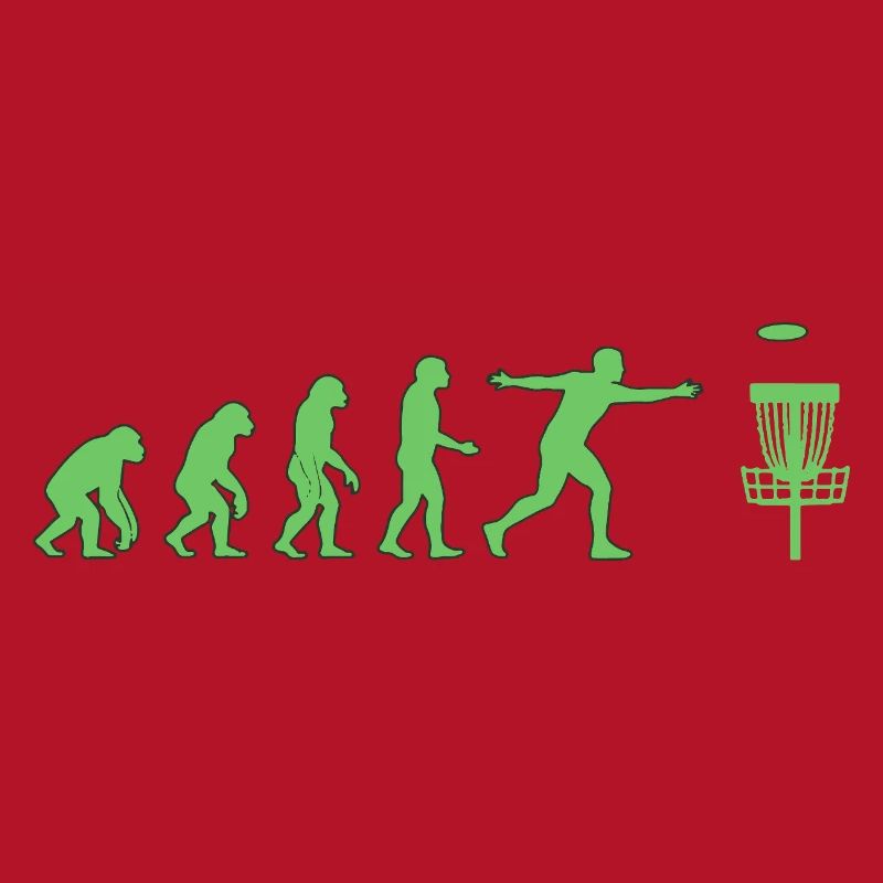 Disc Golf Evolution Funny Disc Golfer Flying Disc