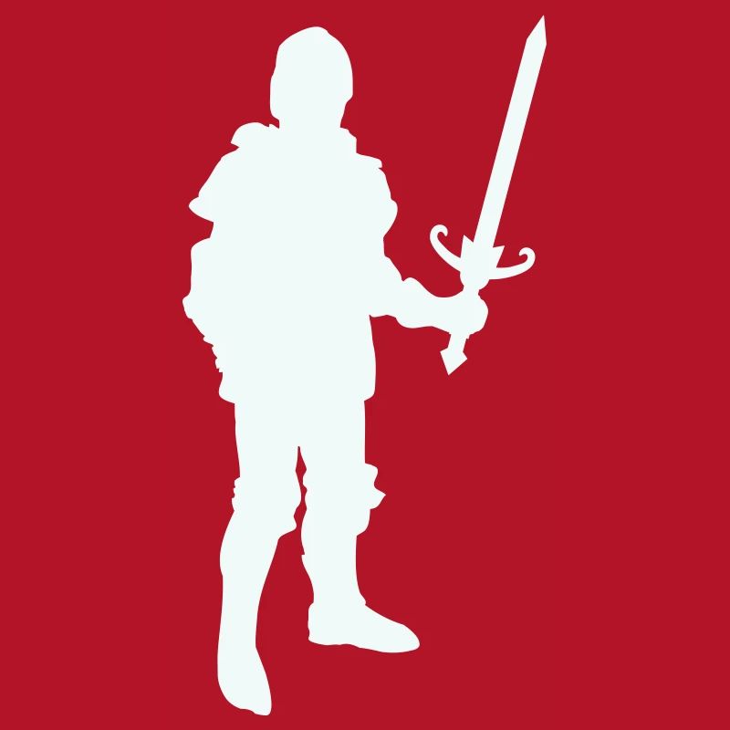 Silhouette de héros chevalier avec épée longue