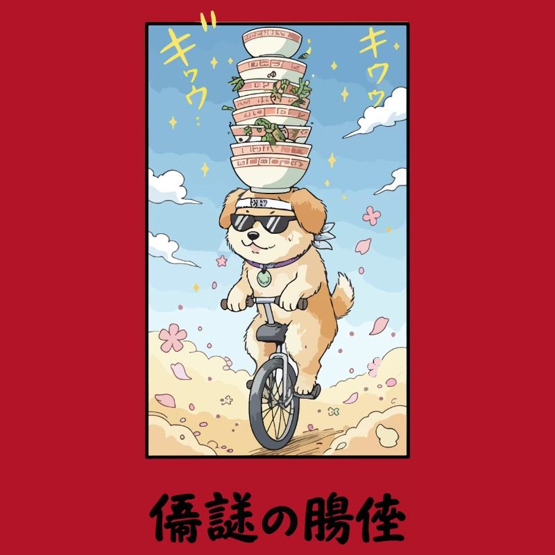 Noodle Stack Pup sur monocycle