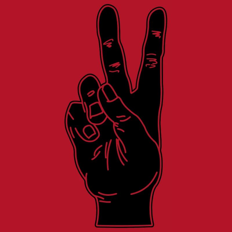 Black hand gesture peace