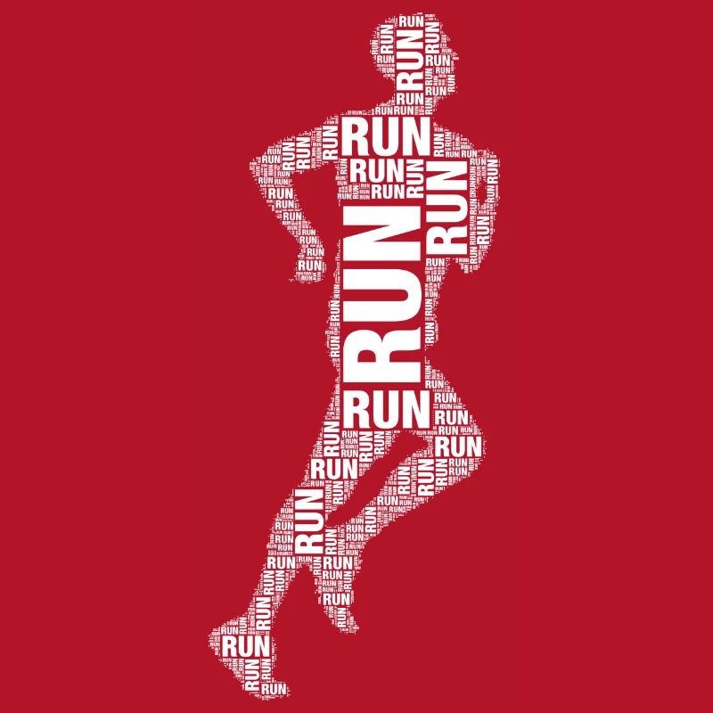 Running Man Silhouette - Run Text Human Shape