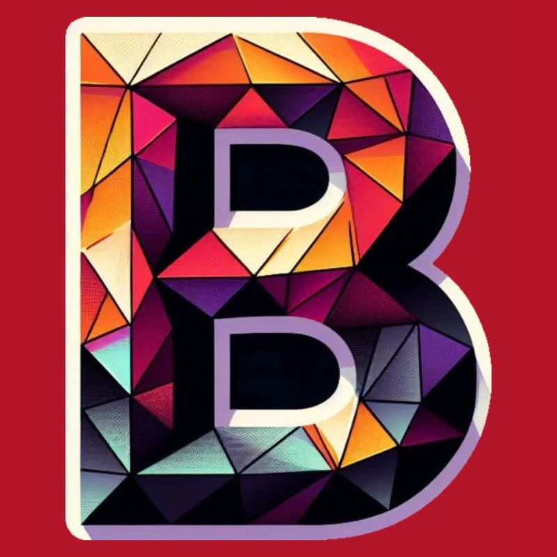 Buchstabe B Polygon bunt