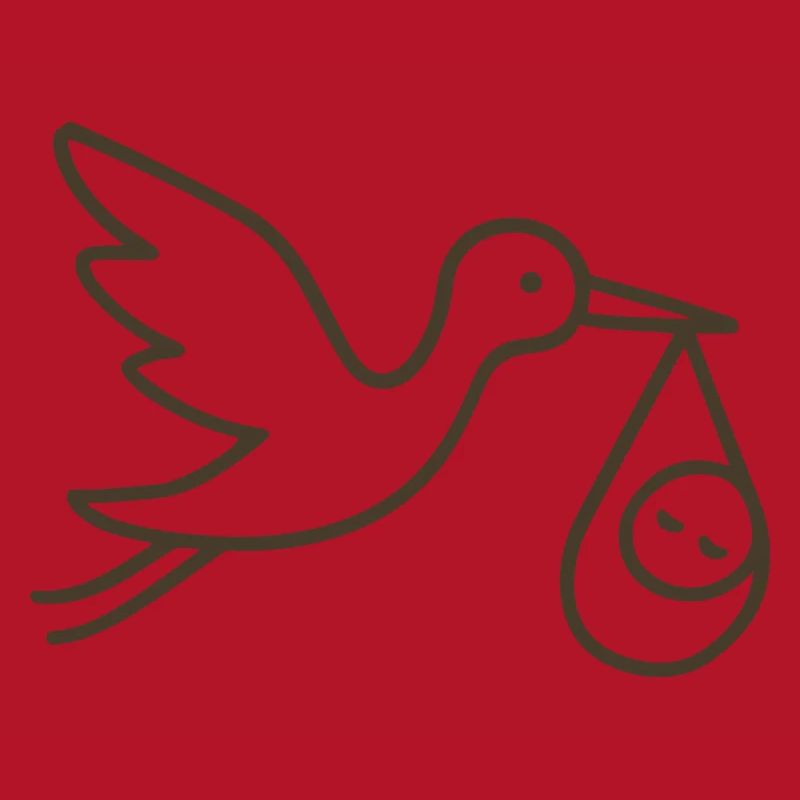 Storch mit Babykind - Minimal Baby Arrival