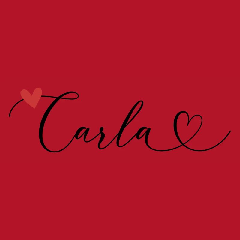 Carla Surname First name Calligraphy Heart