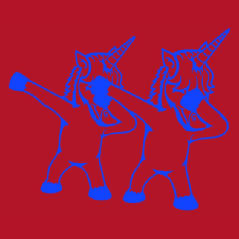 2 Licornes Dabbing Dab Danse Soirée Pose Geste Équipe
