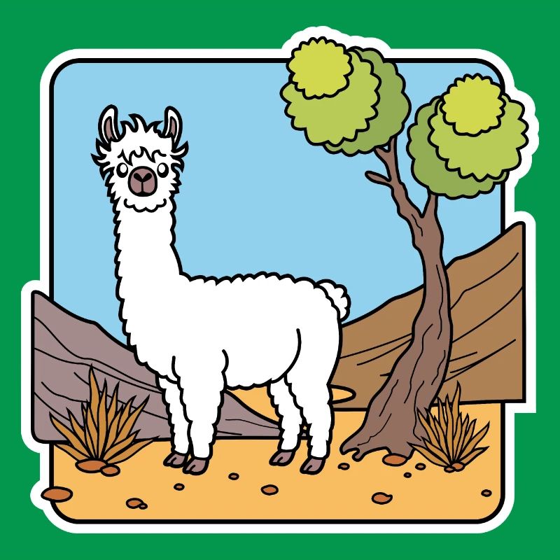 Kuck! Ein weißes Lama! Oder ist das ein Alpaka?