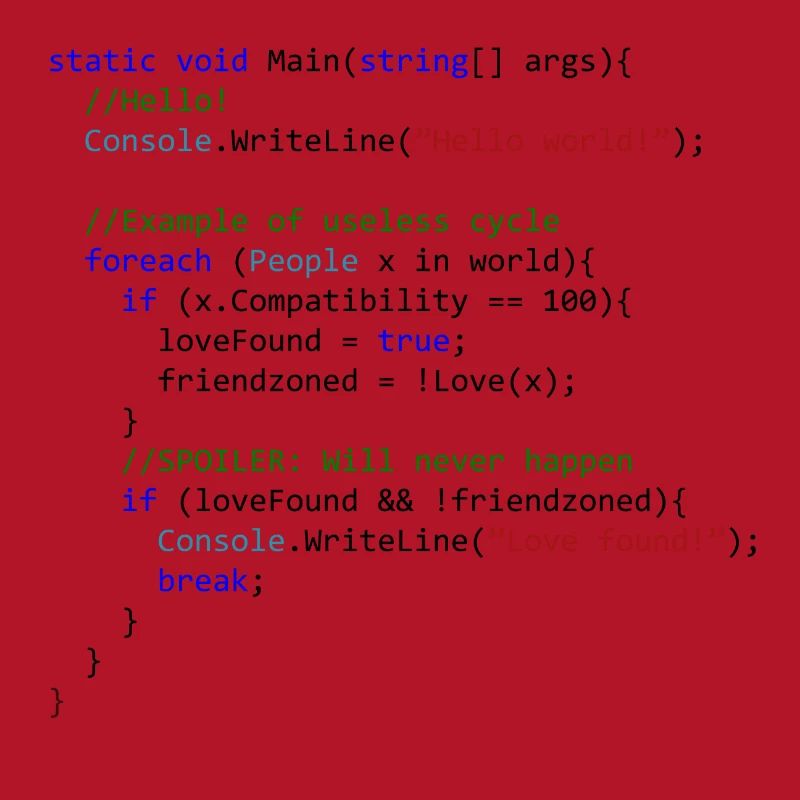 Liebe durch einen C # Programmierer gesehen