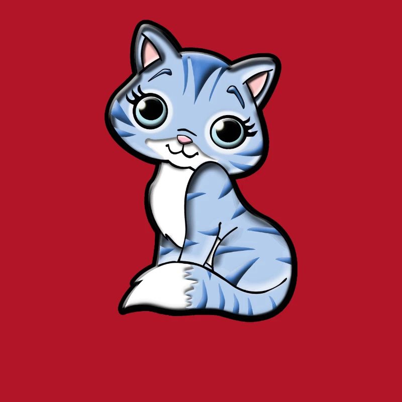 Kätzchen Katze Cartoon Motiv Katzendame Geschenk