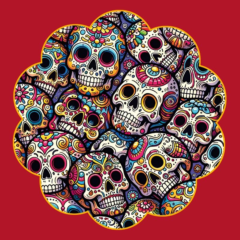 Colorful decorative skull pattern