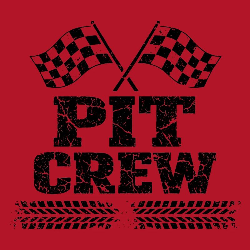 Pit Crew Équipe de Course Automobile Vintage