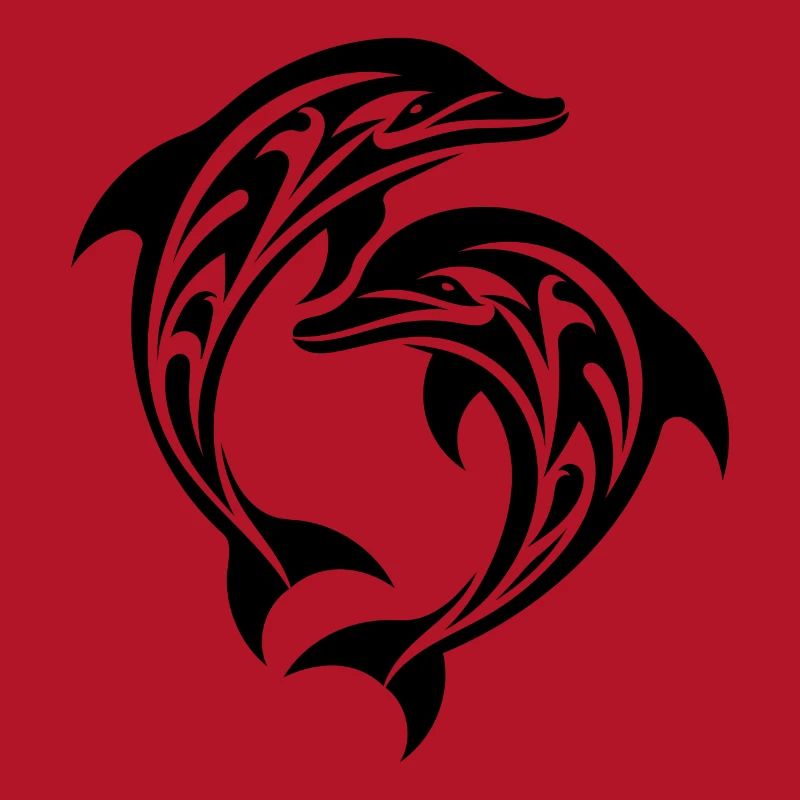 Tribal Tattoo Jumping Dolphins