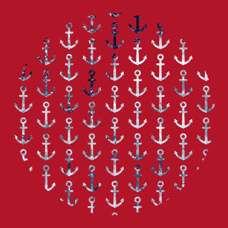 Maritime anchor pattern in circular shape