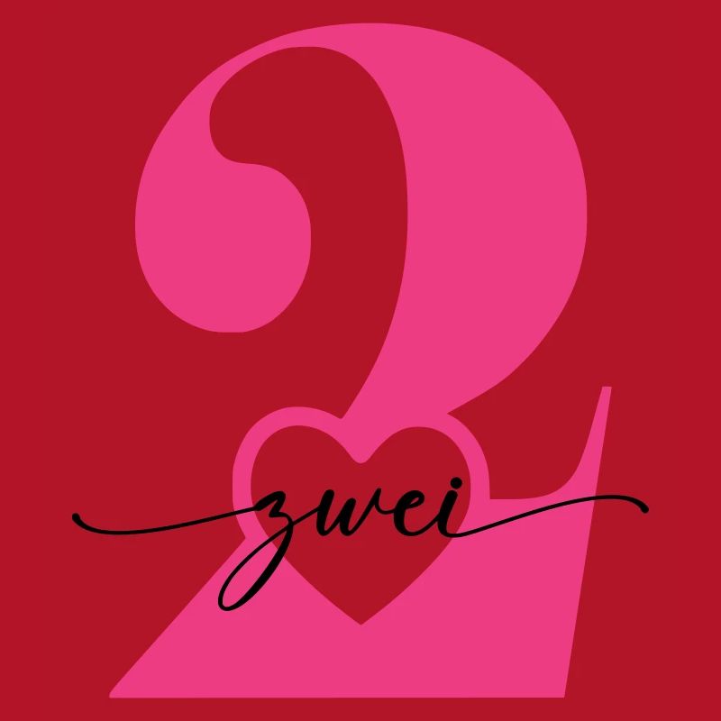 Digit Two 2 with Heart