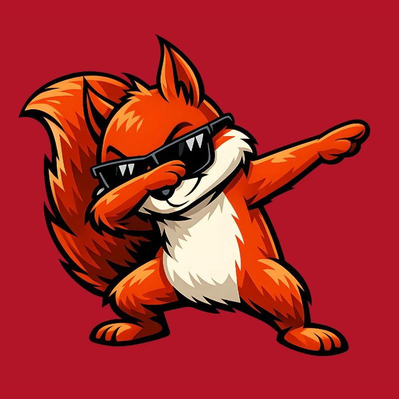 Dabbing Rotes Eichhörnchen