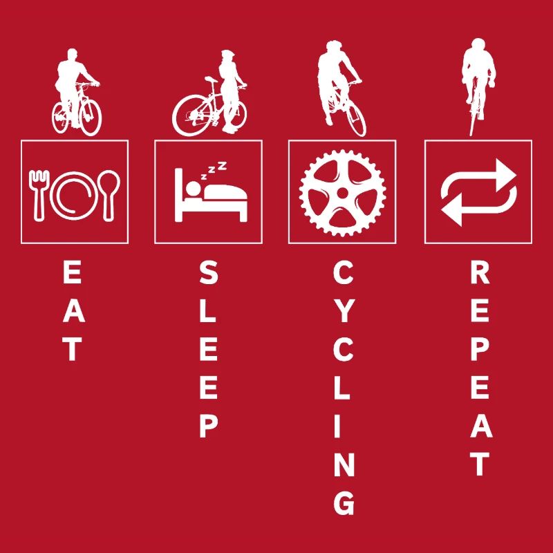 Citation de cyclisme drôle manger dormir répéter