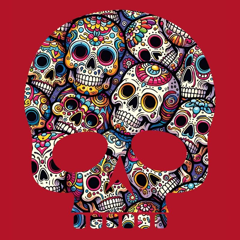 Colorful decorative skull pattern