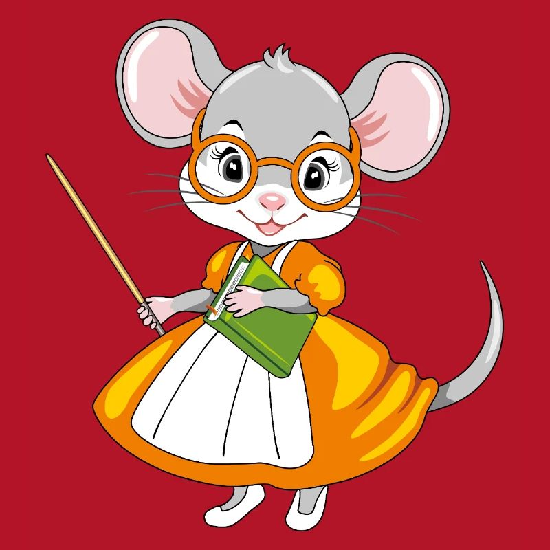 Smart mouse teacher with a pointer and a book