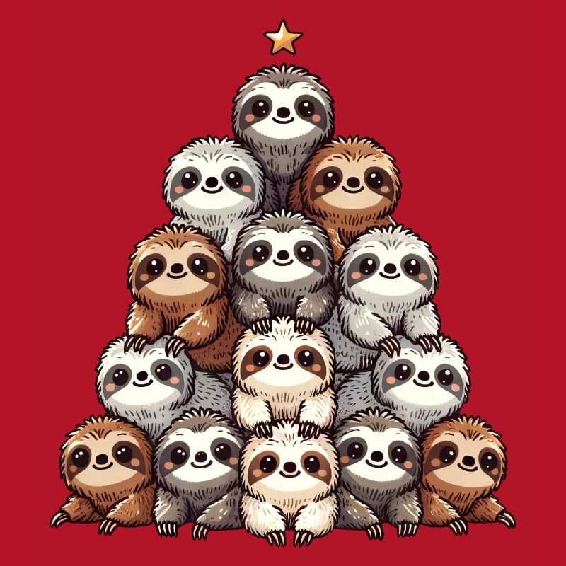 Sloth Christmas Tree Pattern