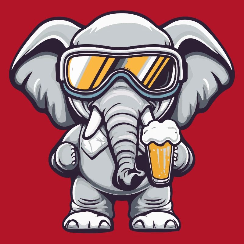 Elefant Apres Ski Bier Comic