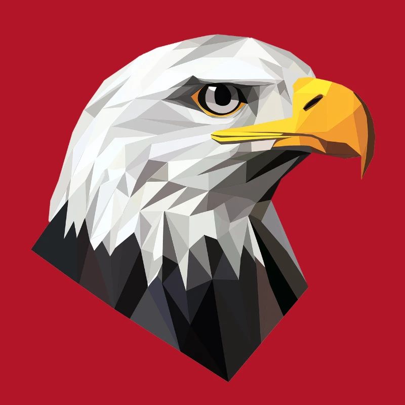 Eagle Head Low Poly Logo Design