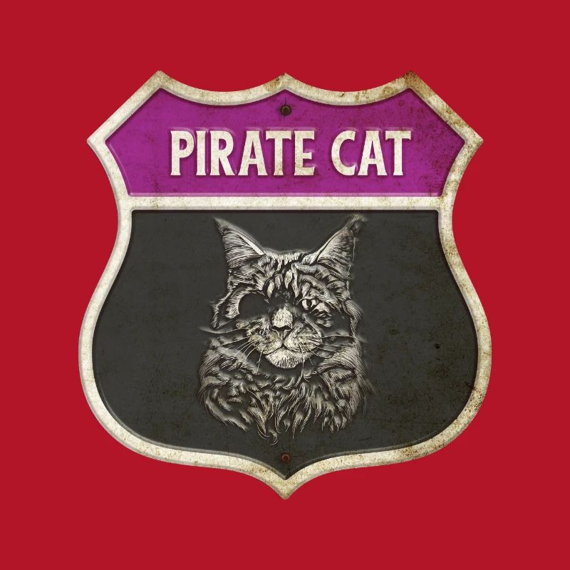 Cat Pirate Crest Design