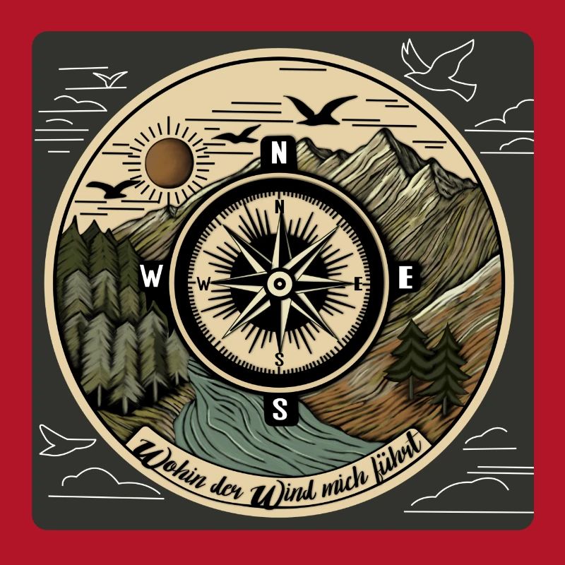 Follow the path Compass Mountains Motivation