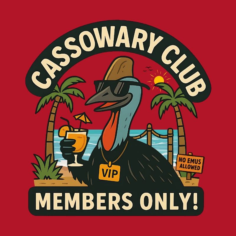 Australia Beach Cassowary Club Members Only 