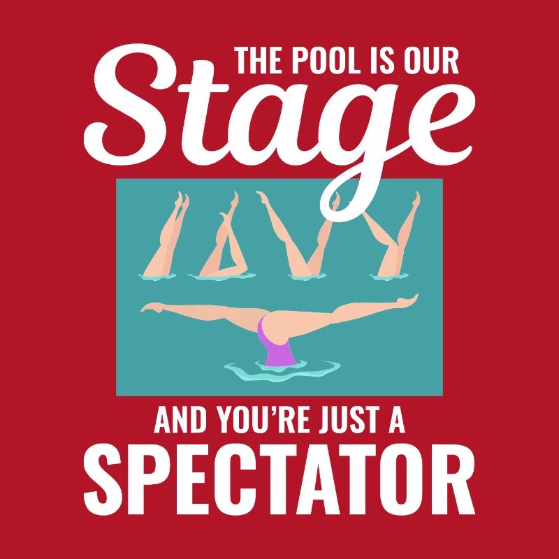 Poolside Spectator Illustration Synchronized Swim