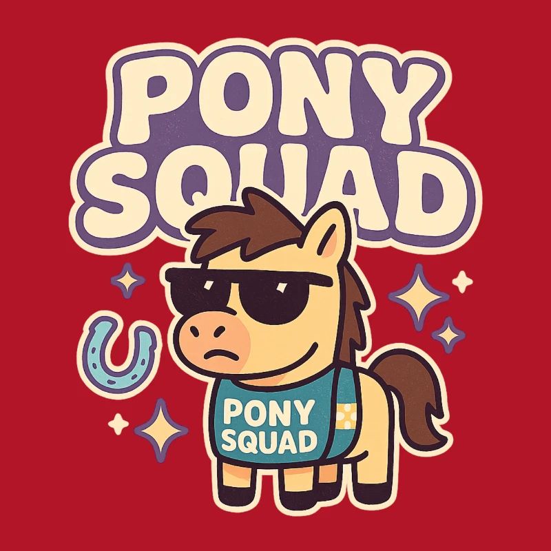 Conception de dessin animé Pony Squad