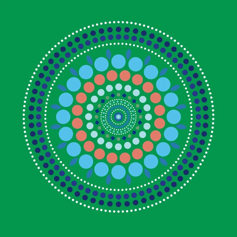 Blue Gradient Dot Mandala