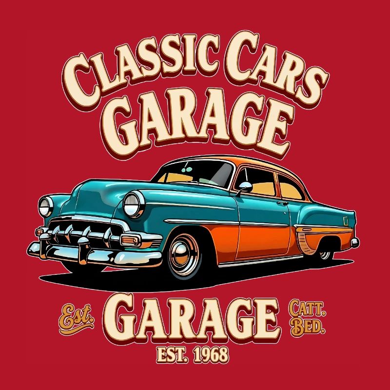 Impression de garage de voitures classiques