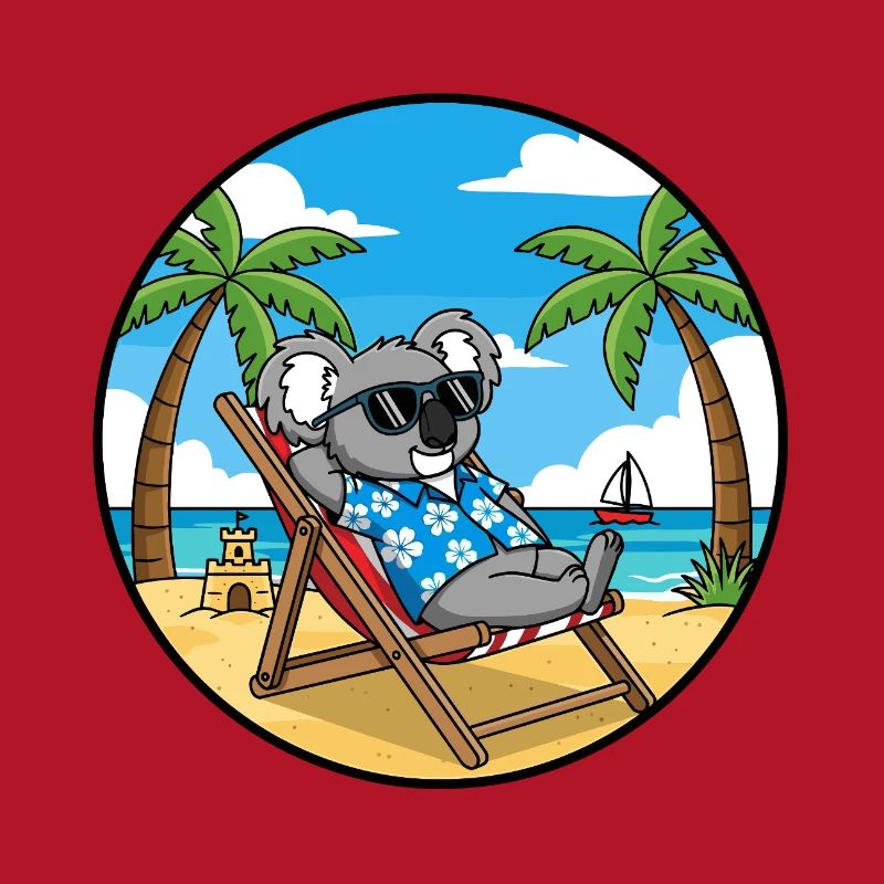 Cool Koala Beach Vacation Summer Vibes