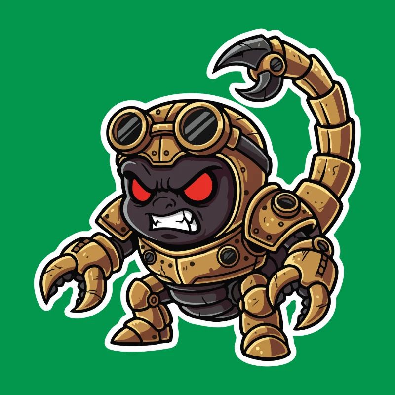 Scorpion Bionic Steampunk Warrior Brass Rivets