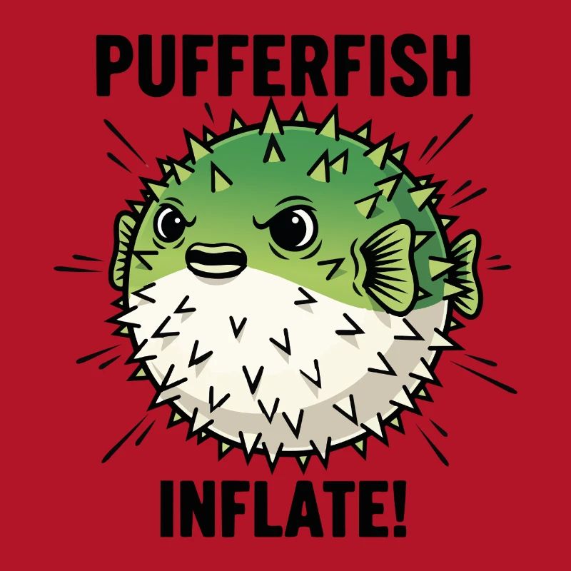 Globe Fish Danger Inflation Schwarzer Kugelfisch