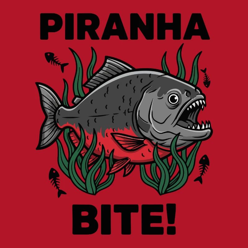 Red Piranha Bite Bite Fish