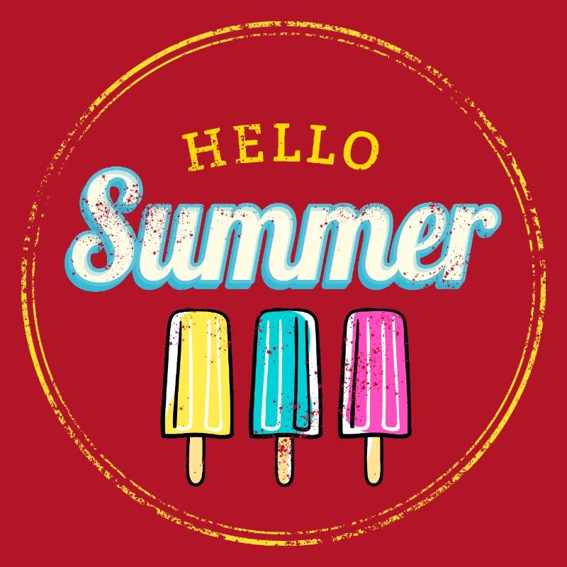 Eis mit Stiel Hallo Sommer Vintage Eiscreme Design