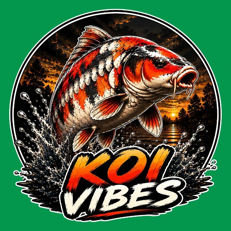 Koi Vibes Sunset Carp Design