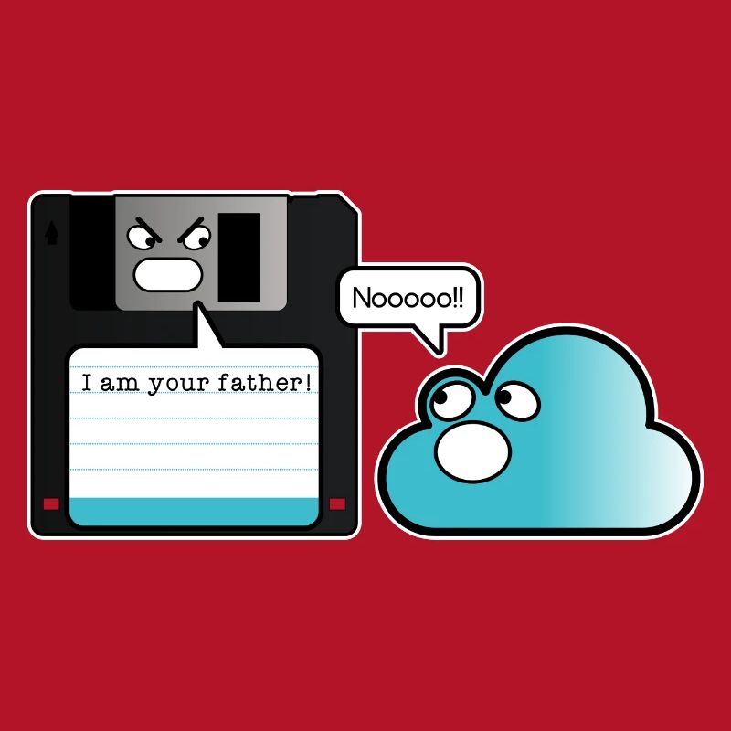 Diskette Cloud Speicher Vater Computer Witz
