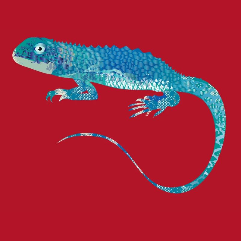 blue iguana collage of different patterns