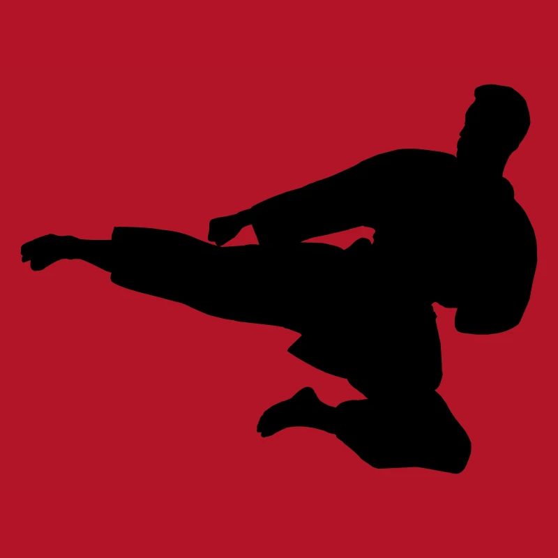 Karate oder Taekwondo sprangen seitwärts