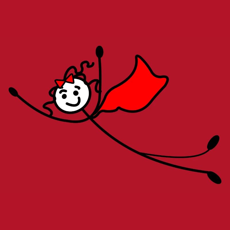 Fliegende Superfrau oder mit rotem Umhang