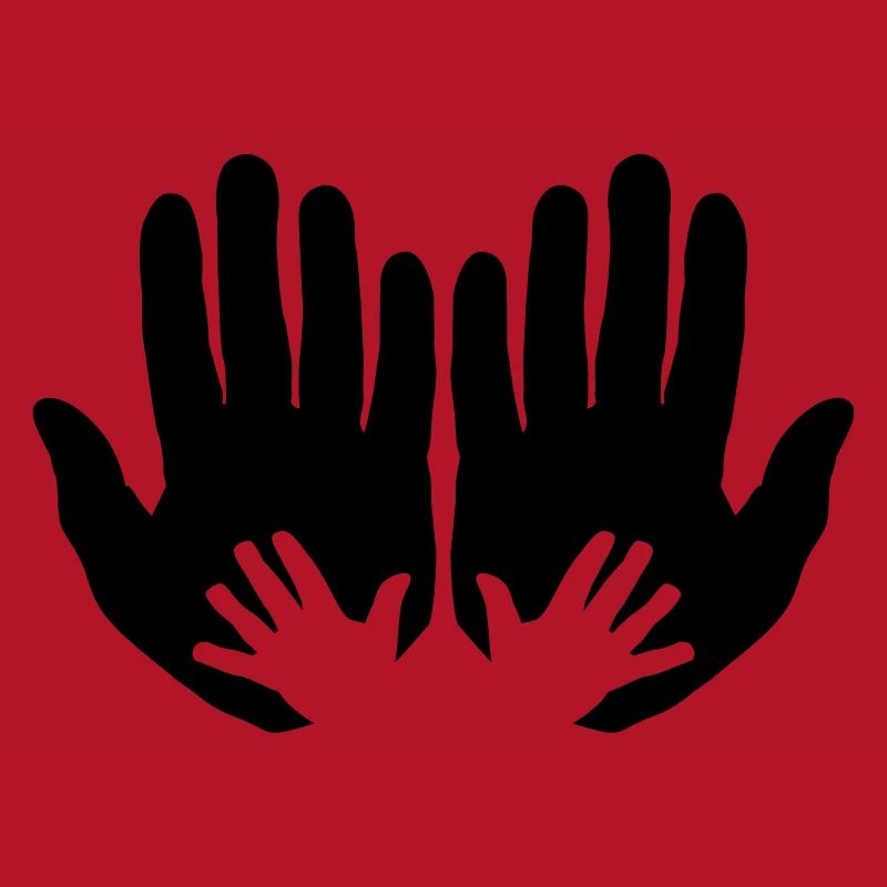 Open parents hands with children's hands